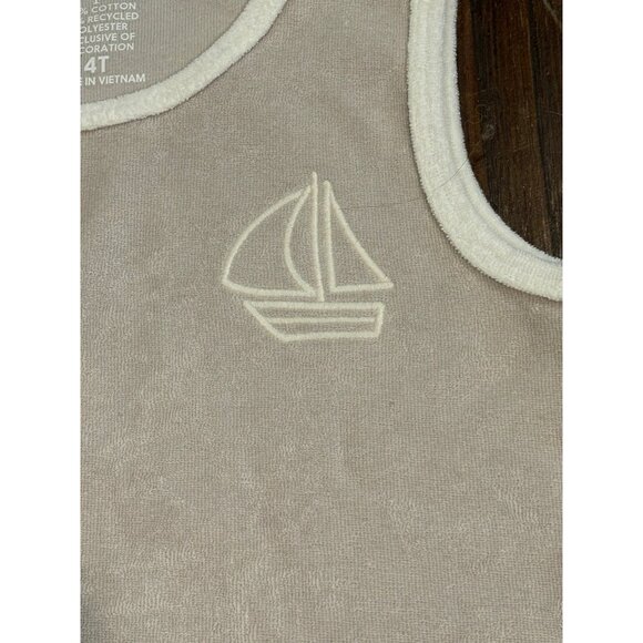 Easy-Peasy Recycled Polyester‎ Kids Loop Terry Tank Top Sailboat Design Size 4T - Picture 3 of 10